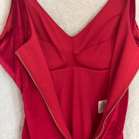 M Pinup Girl Yahaira Shapewear Faja Red Velvet Bodycon Compression Pencil Dress - Picture 6 of 8